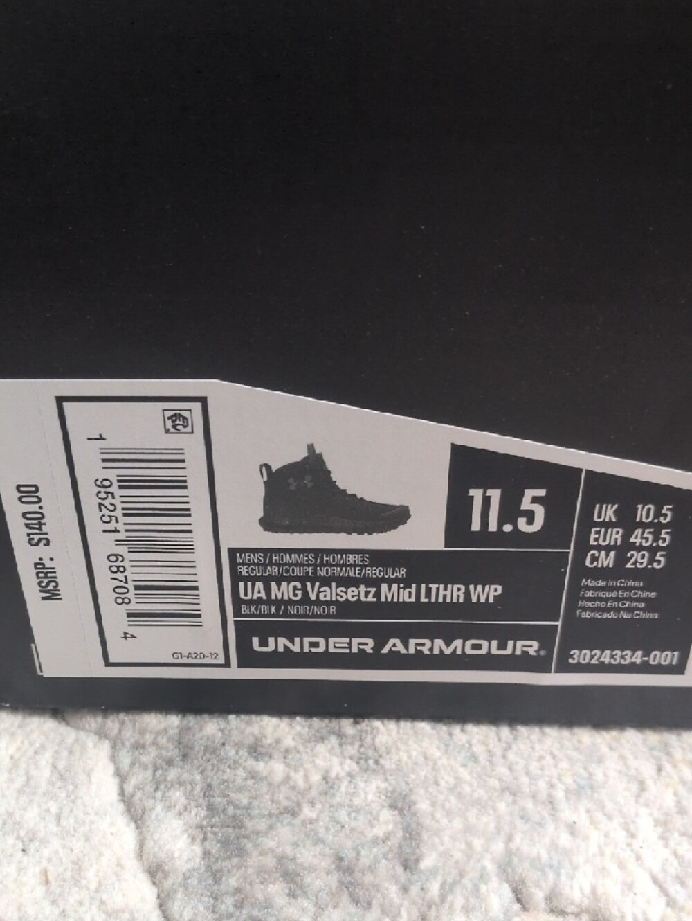 Under Armour Men’s Black Tactical Work Boots. - Picture 2 of 9